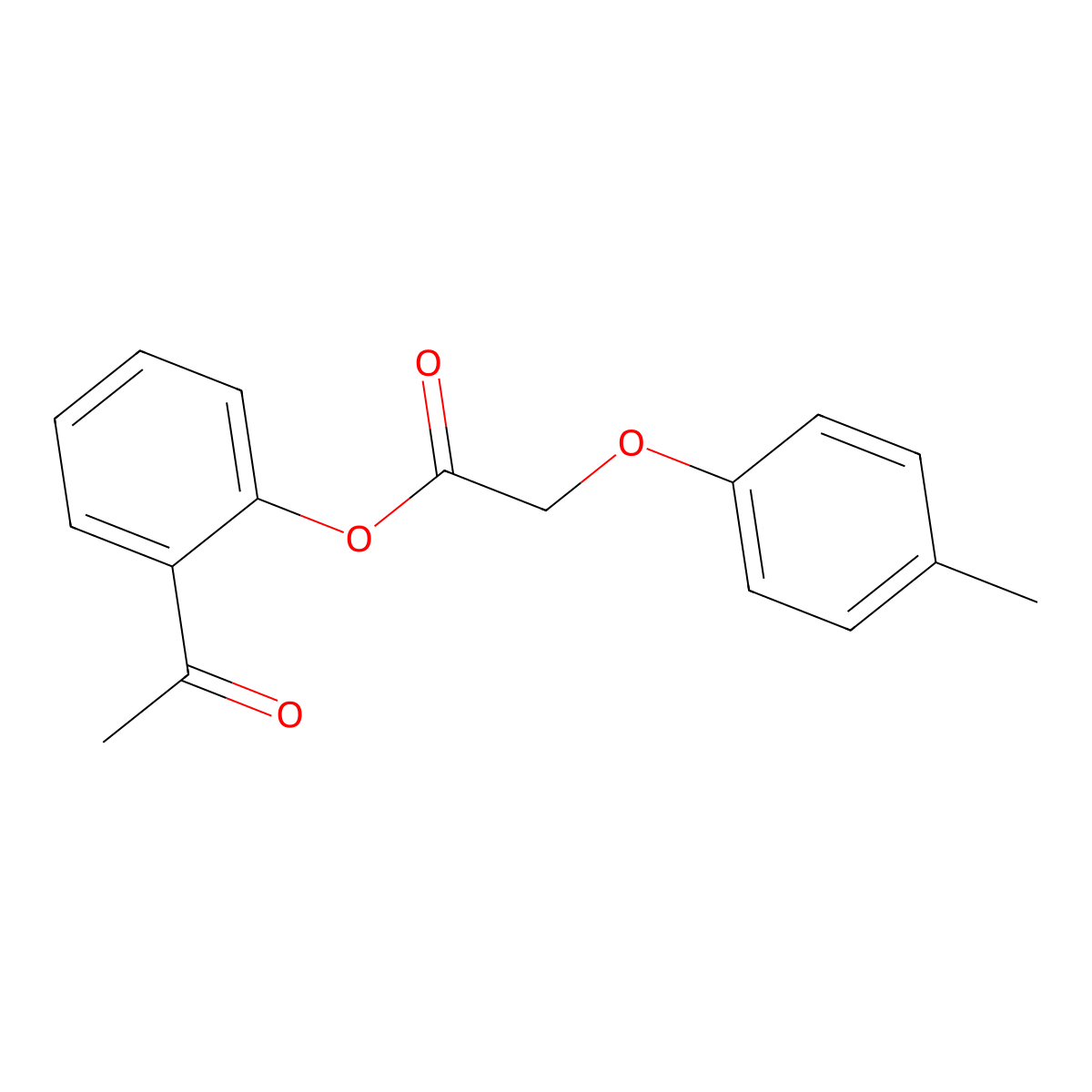 2-Acetylphenyl (4-methylphenoxy)acetate molecular structure, CAS 168634-13-7