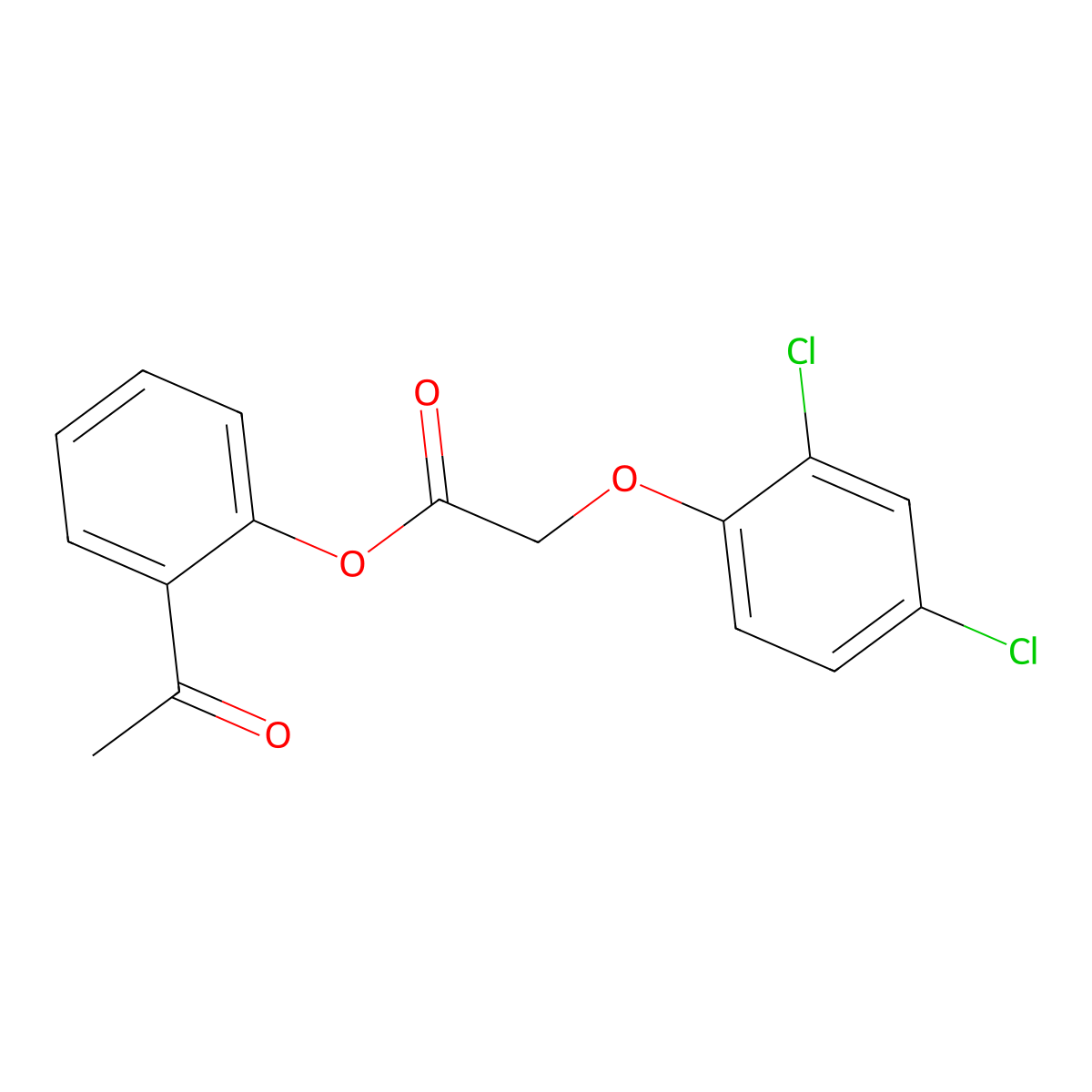 2-Acetylphenyl (2,4-dichlorophenoxy)acetate molecular structure, CAS 168634-16-0