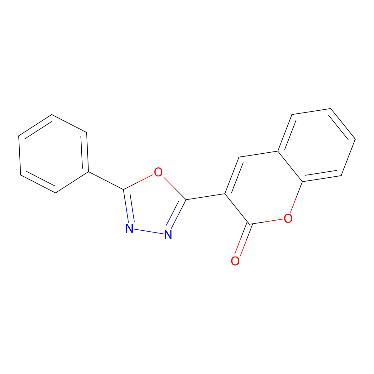 3-(5-phenyl-1,3,4-oxadiazol-2-yl)-2H-chromen-2-one molecular structure, CAS 16864-03-2