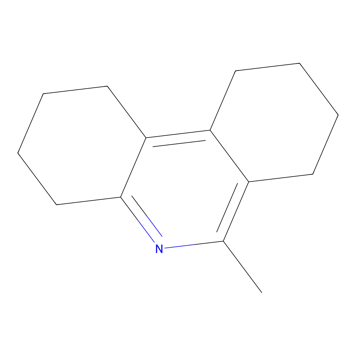 Phenanthridine, 1,2,3,4,7,8,9,10-octahydro-6-methyl- molecular structure, CAS 16864-84-9