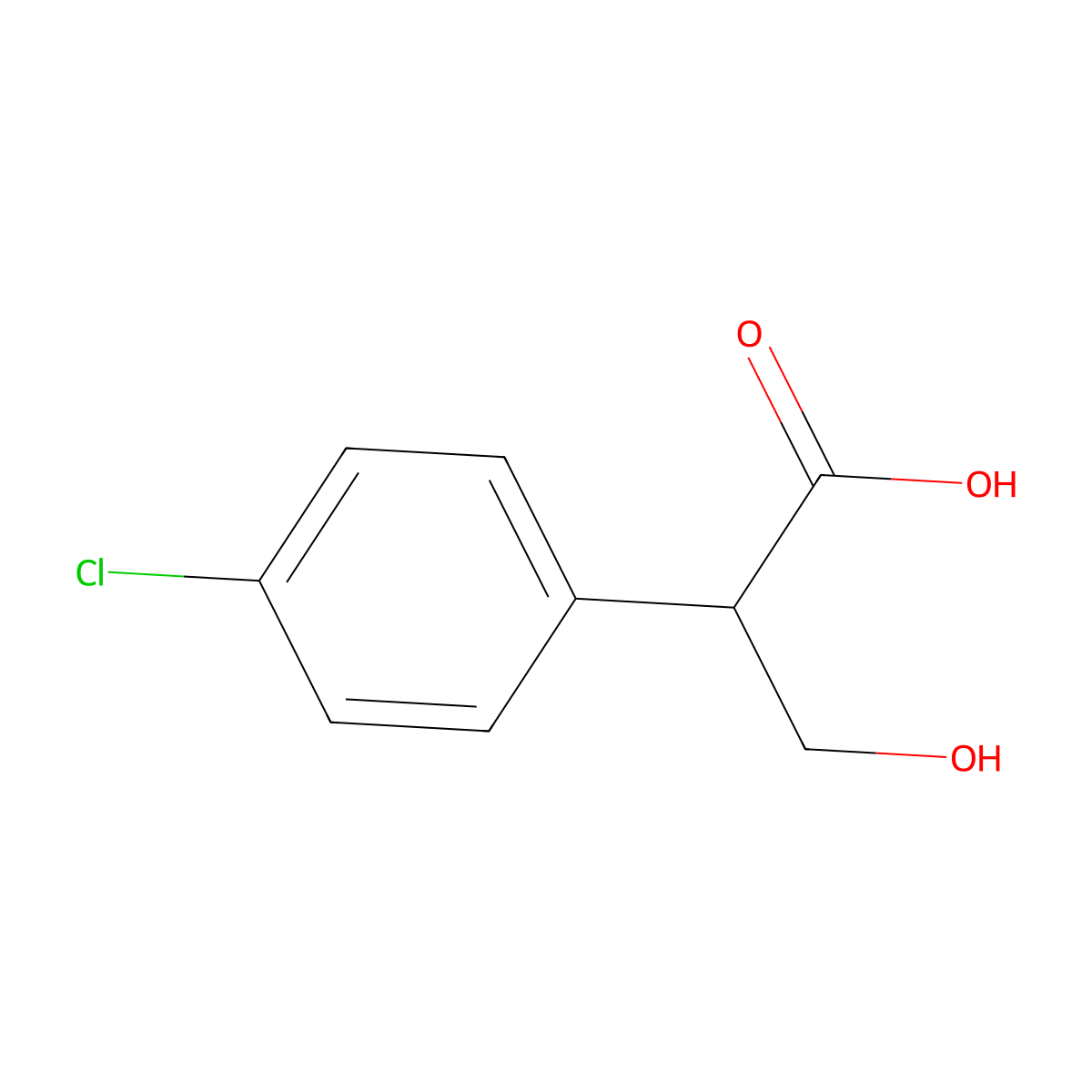 2-(4-Chlorophenyl)-3-hydroxypropanoic acid molecular structure, CAS 16864-90-7