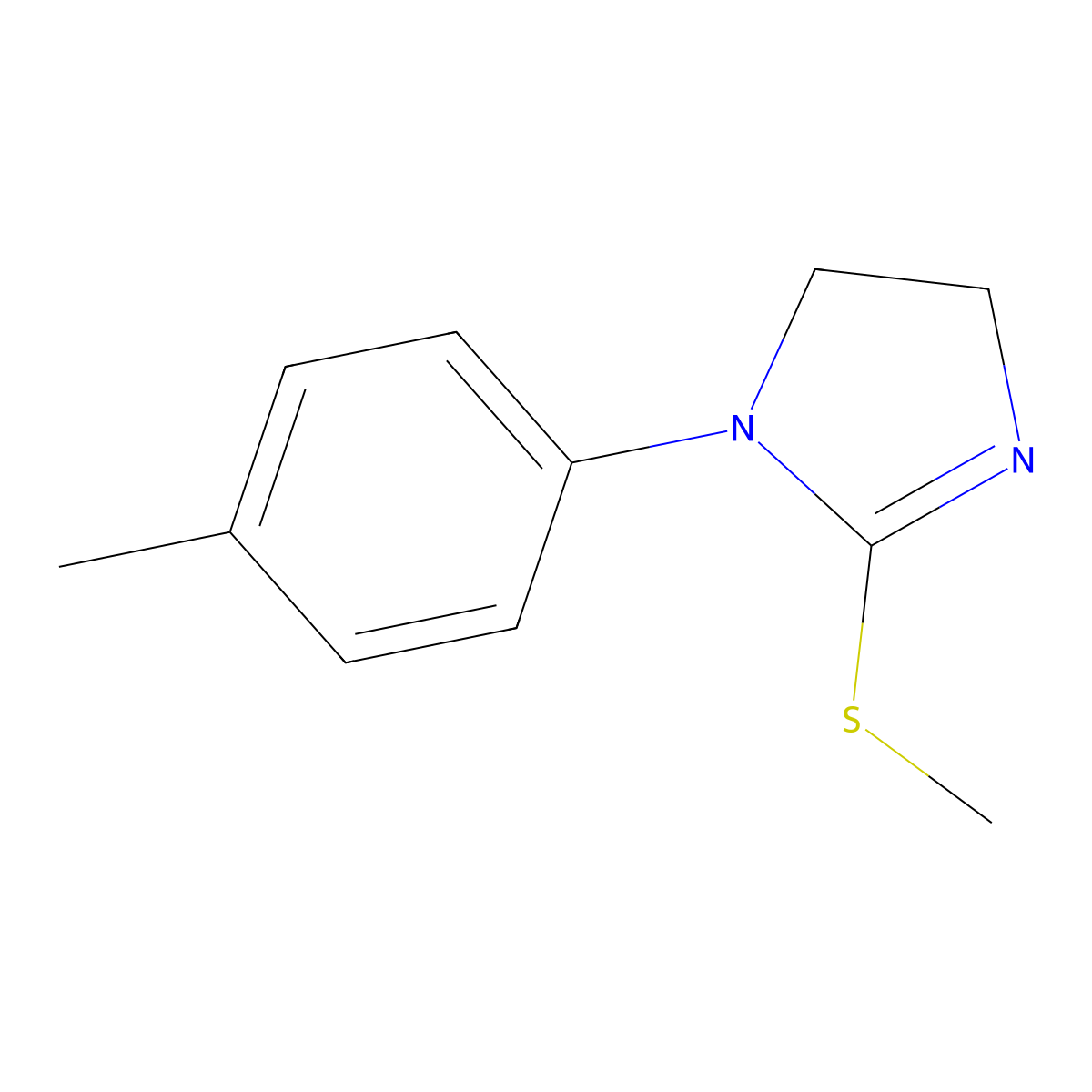 1-(4-Methylphenyl)-2-(methylthio)-4,5-dihydro-1H-imidazole molecular structure, CAS 168640-37-7