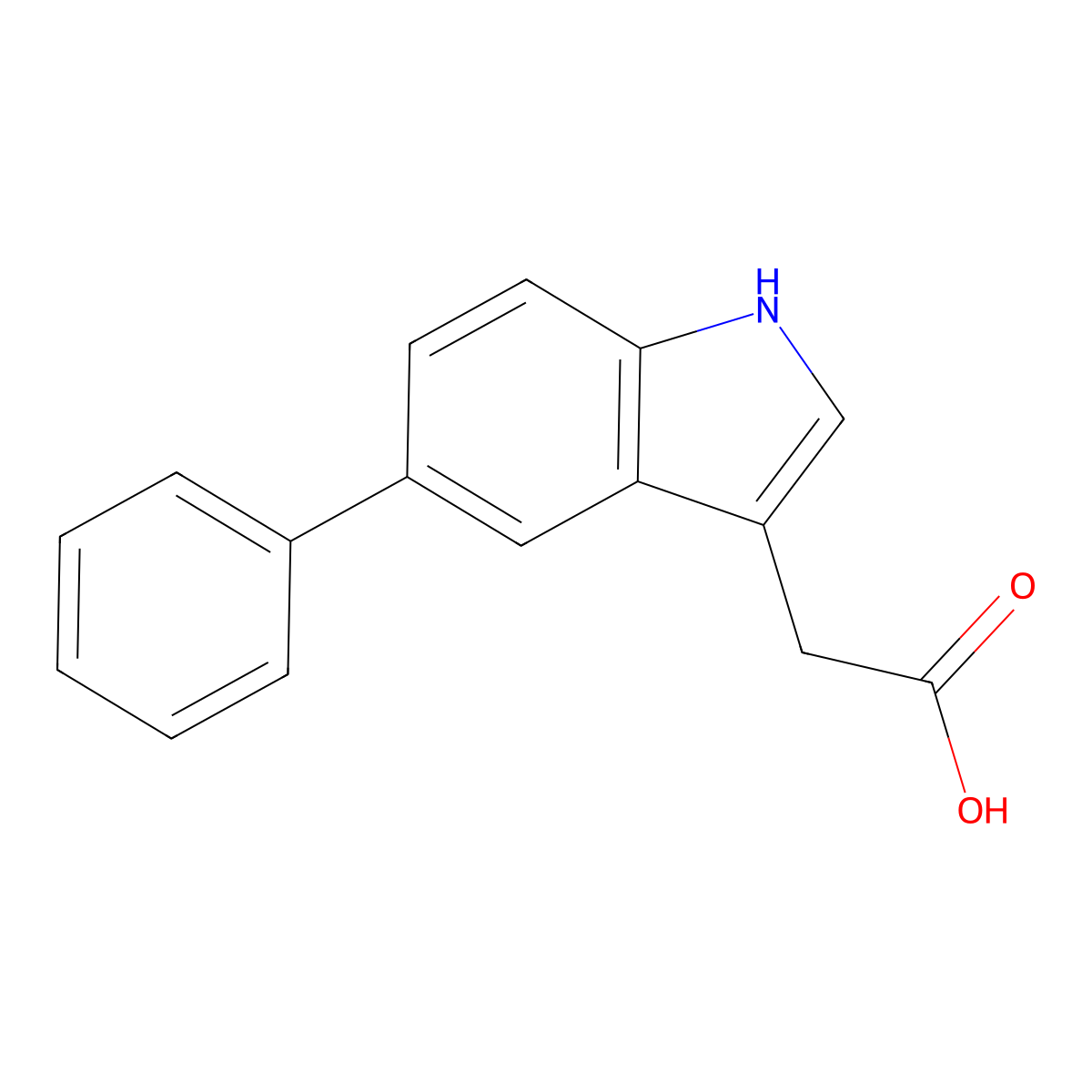 (5-Phenyl-1H-indol-3-yl)acetic acid molecular structure, CAS 168649-23-8