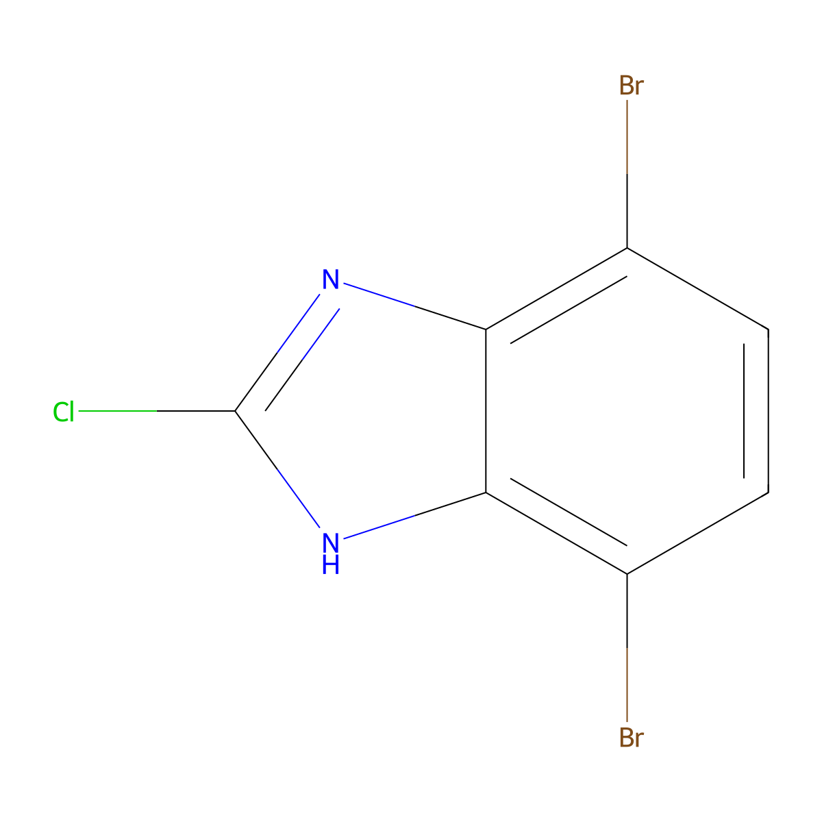 4,7-Dibromo-2-chloro-1H-benzimidazole molecular structure, CAS 16865-06-8