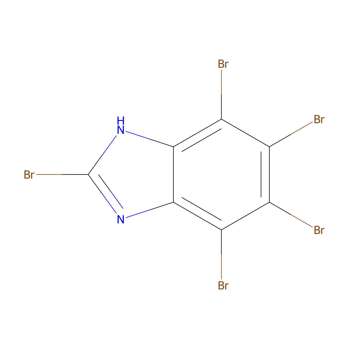2,4,5,6,7-Pentabromo-1H-benzo[d]imidazole molecular structure, CAS 16865-25-1