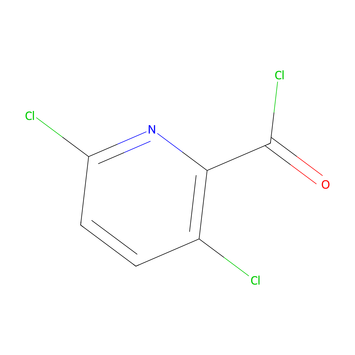 3,6-Dichloro-2-pyridinecarbonyl chloride molecular structure, CAS 16866-53-8