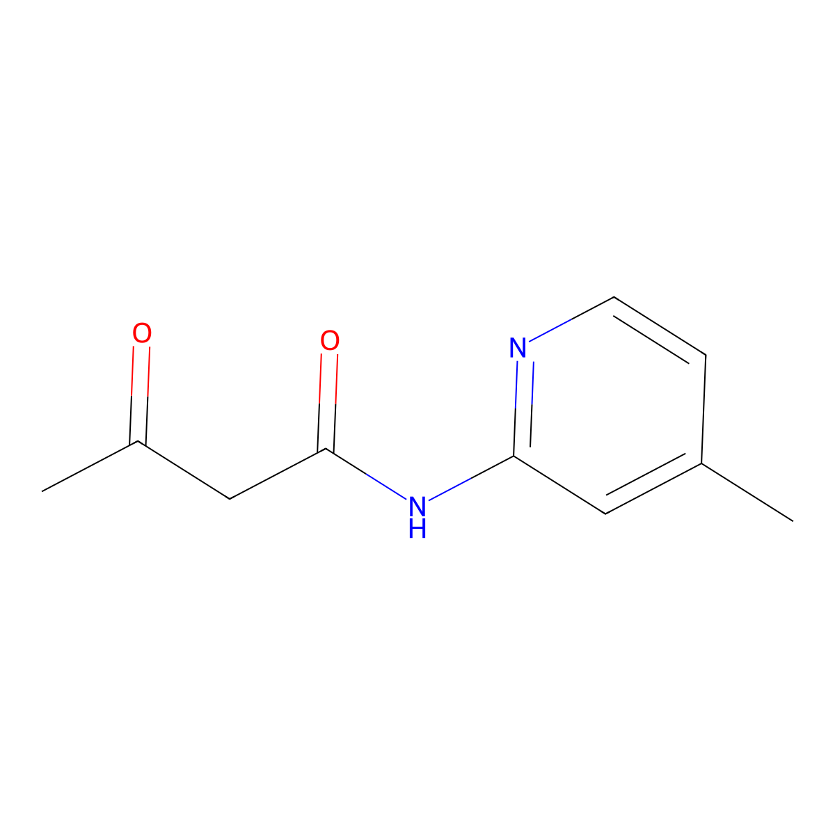 2-Acetoacetamido-4-methylpyridine molecular structure, CAS 16867-45-1