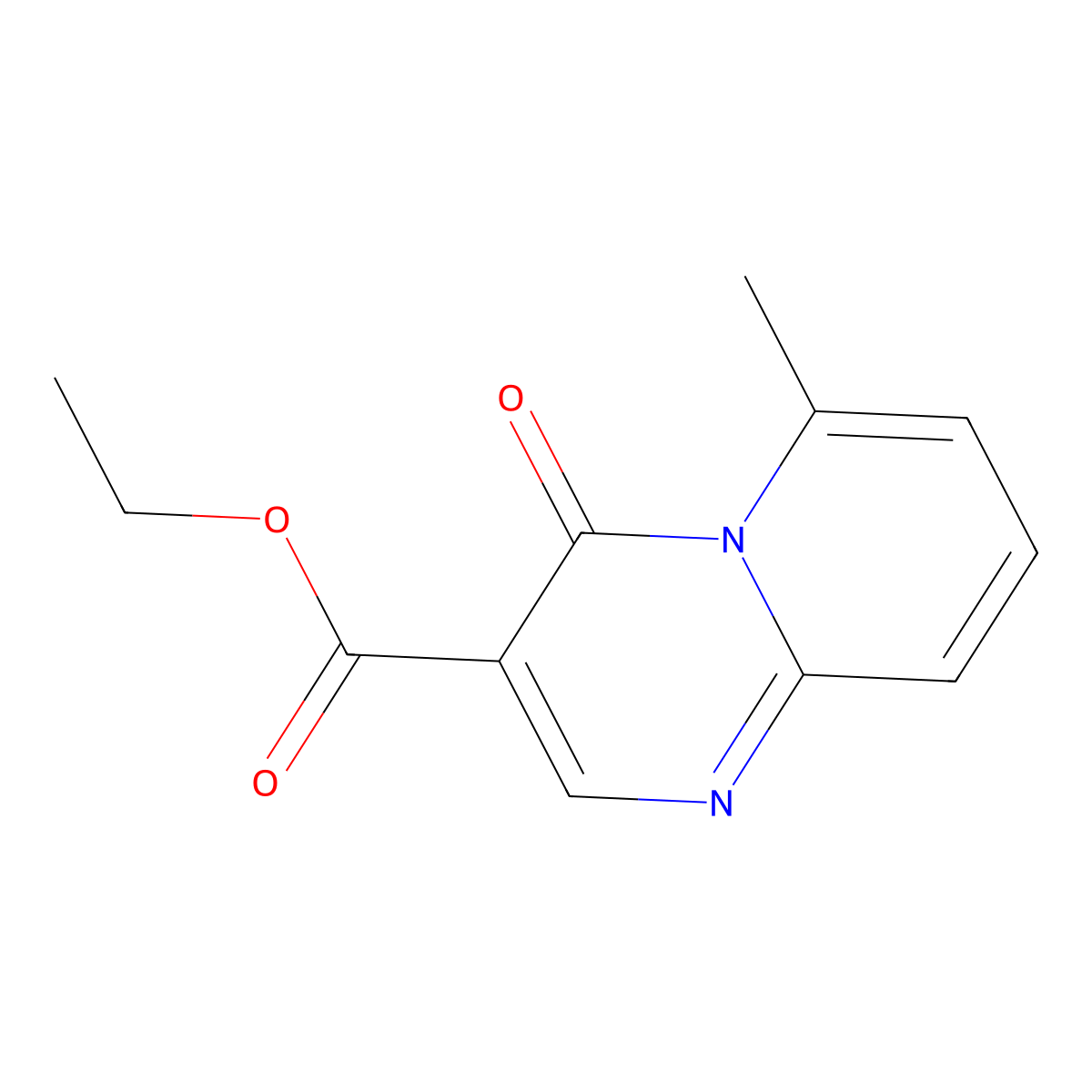 4H-Pyrido[1,2-a]pyrimidine-3-carboxylic acid, 6-methyl-4-oxo-, ethyl ester molecular structure, CAS 16867-53-1