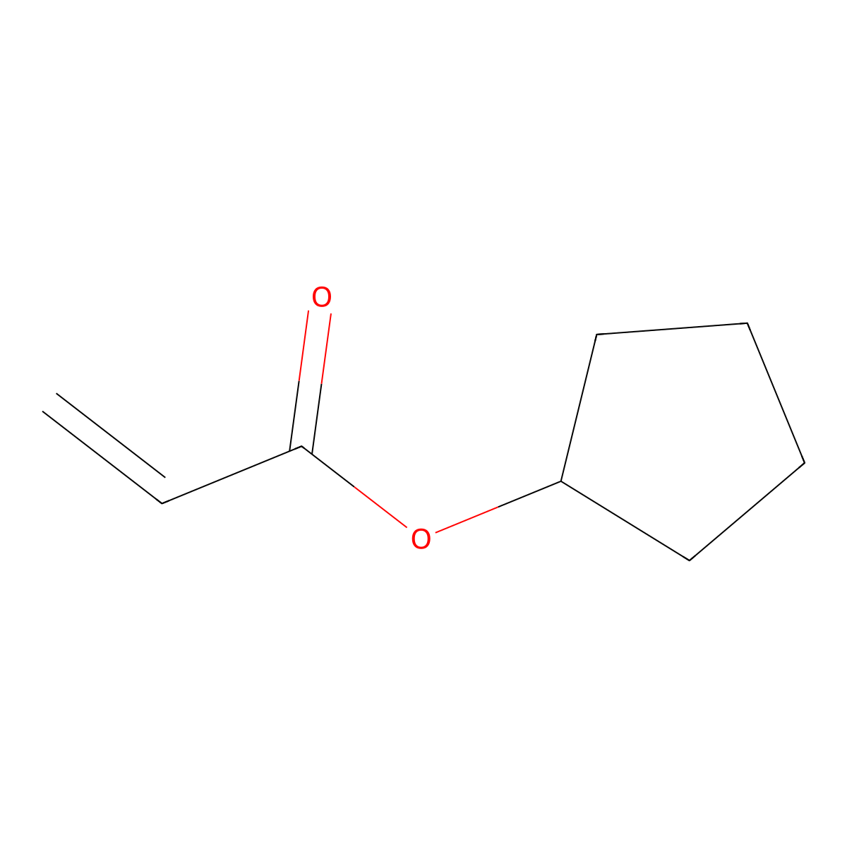 Cyclopentyl acrylate molecular structure, CAS 16868-13-6