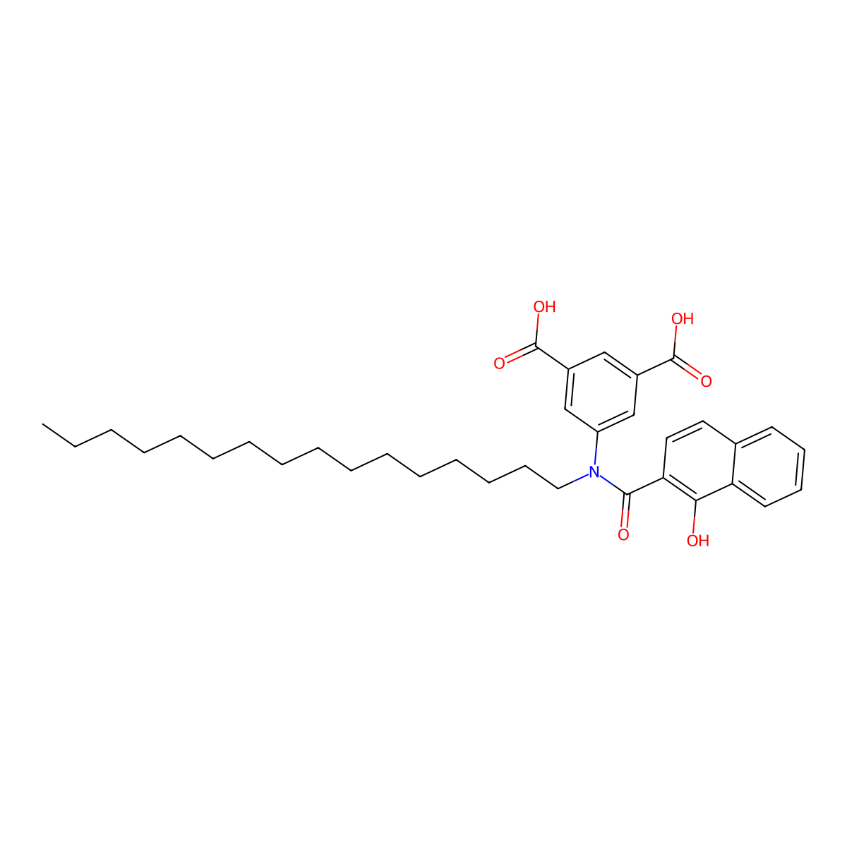 5-(Hexadecyl((1-hydroxy-2-naphthyl)carbonyl)amino)isophthalic acid molecular structure, CAS 16868-55-6