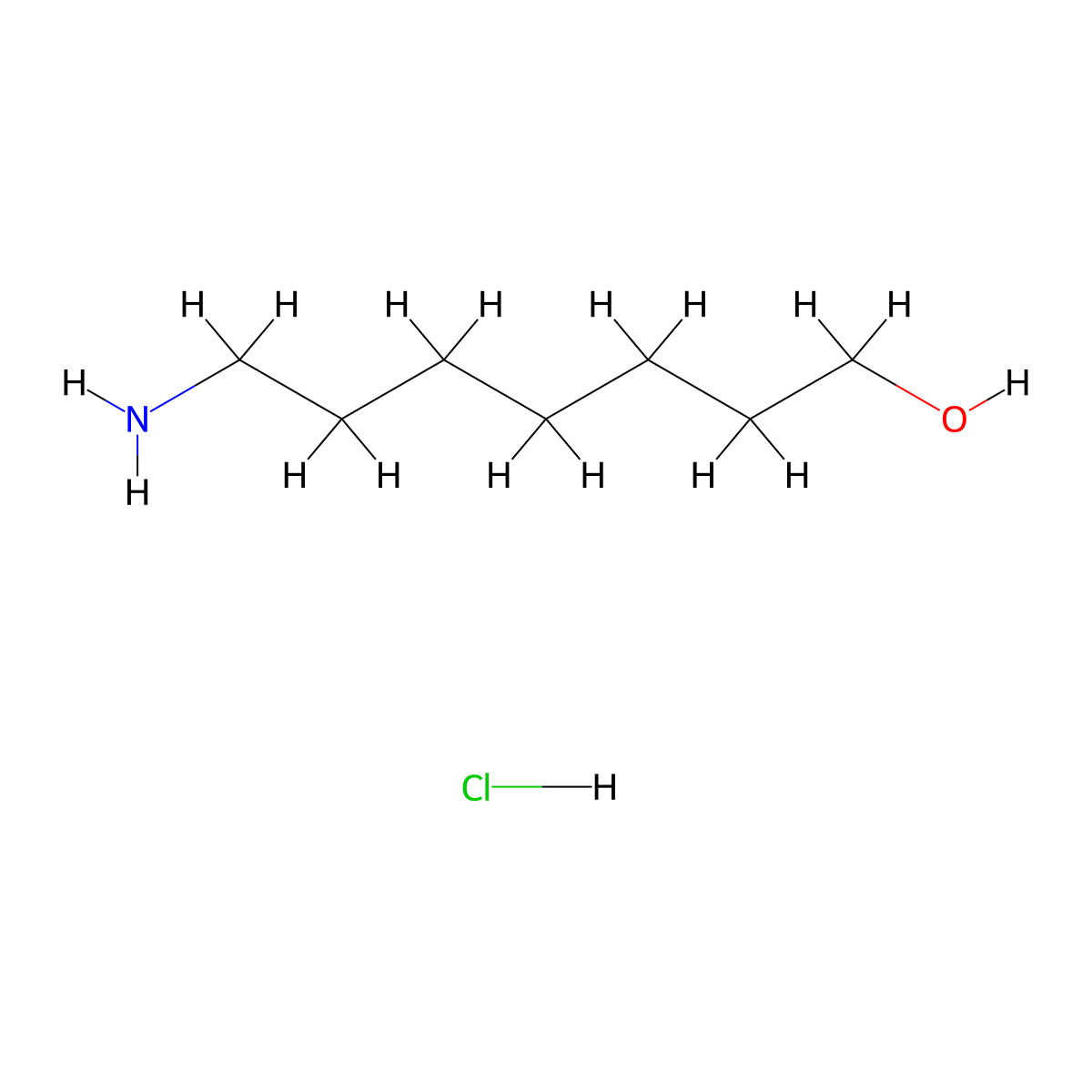 7-Aminoheptan-1-ol hydrochloride molecular structure, CAS 168681-46-7