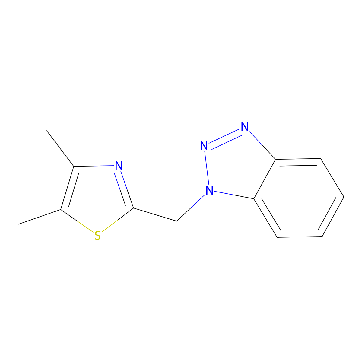 1-[(Dimethyl-1,3-thiazol-2-yl)methyl]-1H-1,2,3-benzotriazole molecular structure, CAS 168698-04-2
