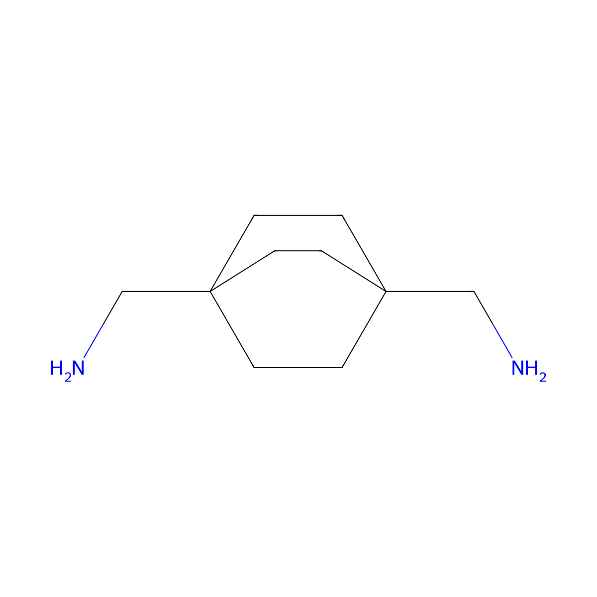 Bicyclo[2.2.2]octane-1,4-diyldimethanamine molecular structure, CAS 1687-15-6