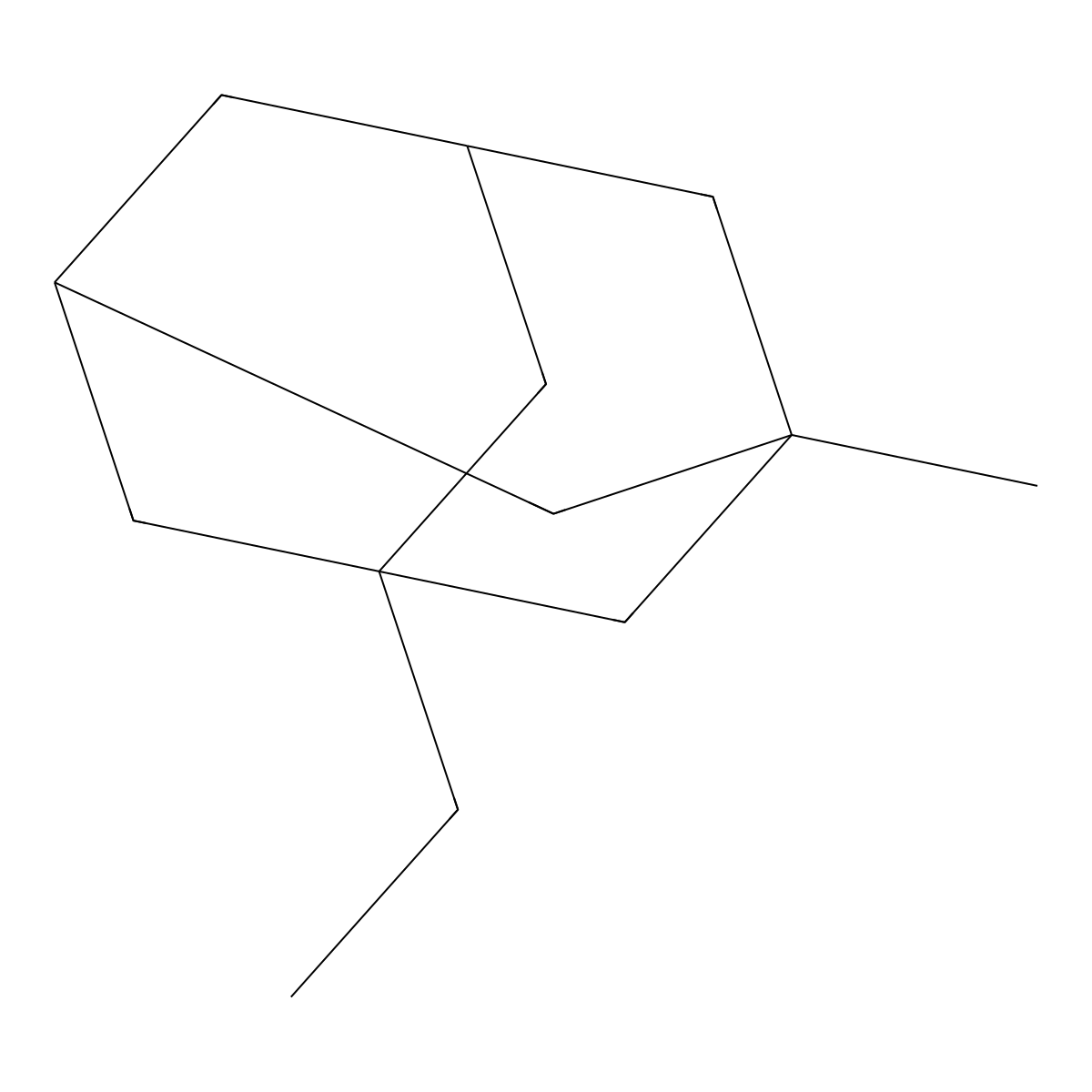 1-Ethyl-3-methyladamantane molecular structure, CAS 1687-34-9