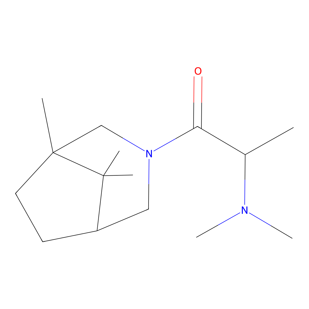 3-Azabicyclo(3.2.1)octane, 3-(N,N-dimethylalanyl)-1,8,8-trimethyl- molecular structure, CAS 1687-81-6