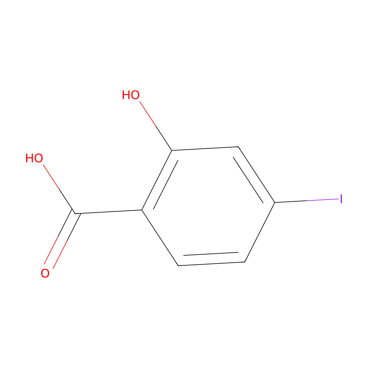 2-Hydroxy-4-iodobenzoic acid molecular structure, CAS 16870-28-3