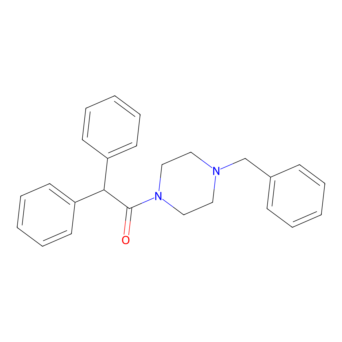 1-(4-Benzylpiperazin-1-yl)-2,2-diphenylethan-1-one molecular structure, CAS 16870-70-5
