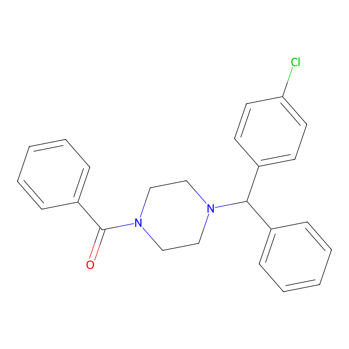 1-Benzoyl-4-[(4-chlorophenyl)(phenyl)methyl]piperazine molecular structure, CAS 16870-71-6