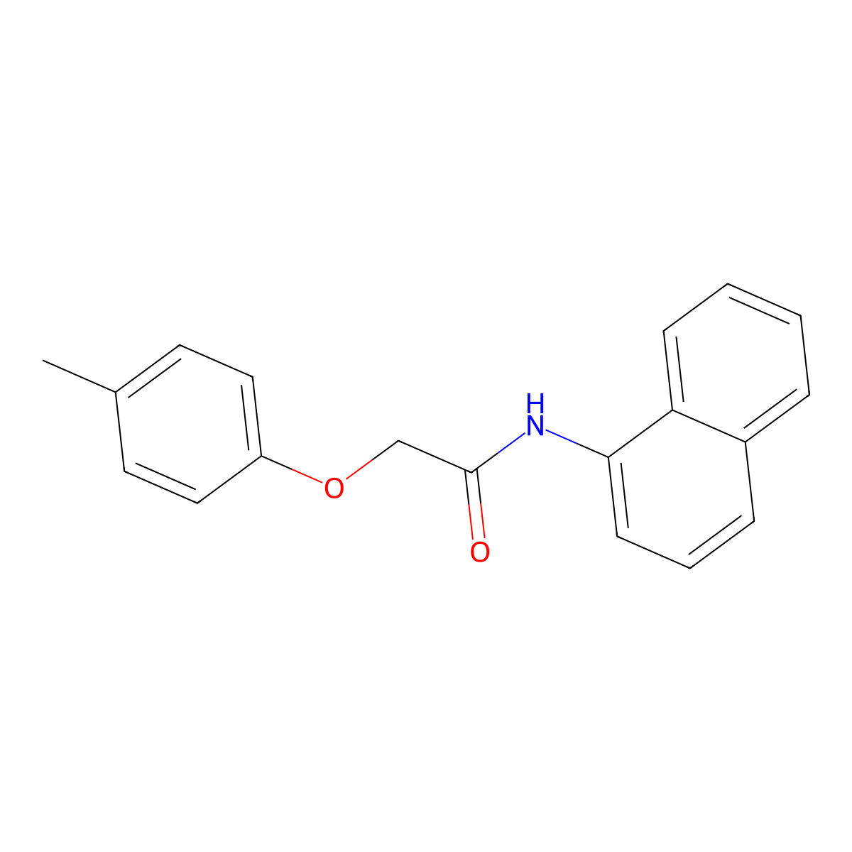 2-(4-Methylphenoxy)-N-(1-naphthyl)acetamide molecular structure, CAS 168703-32-0