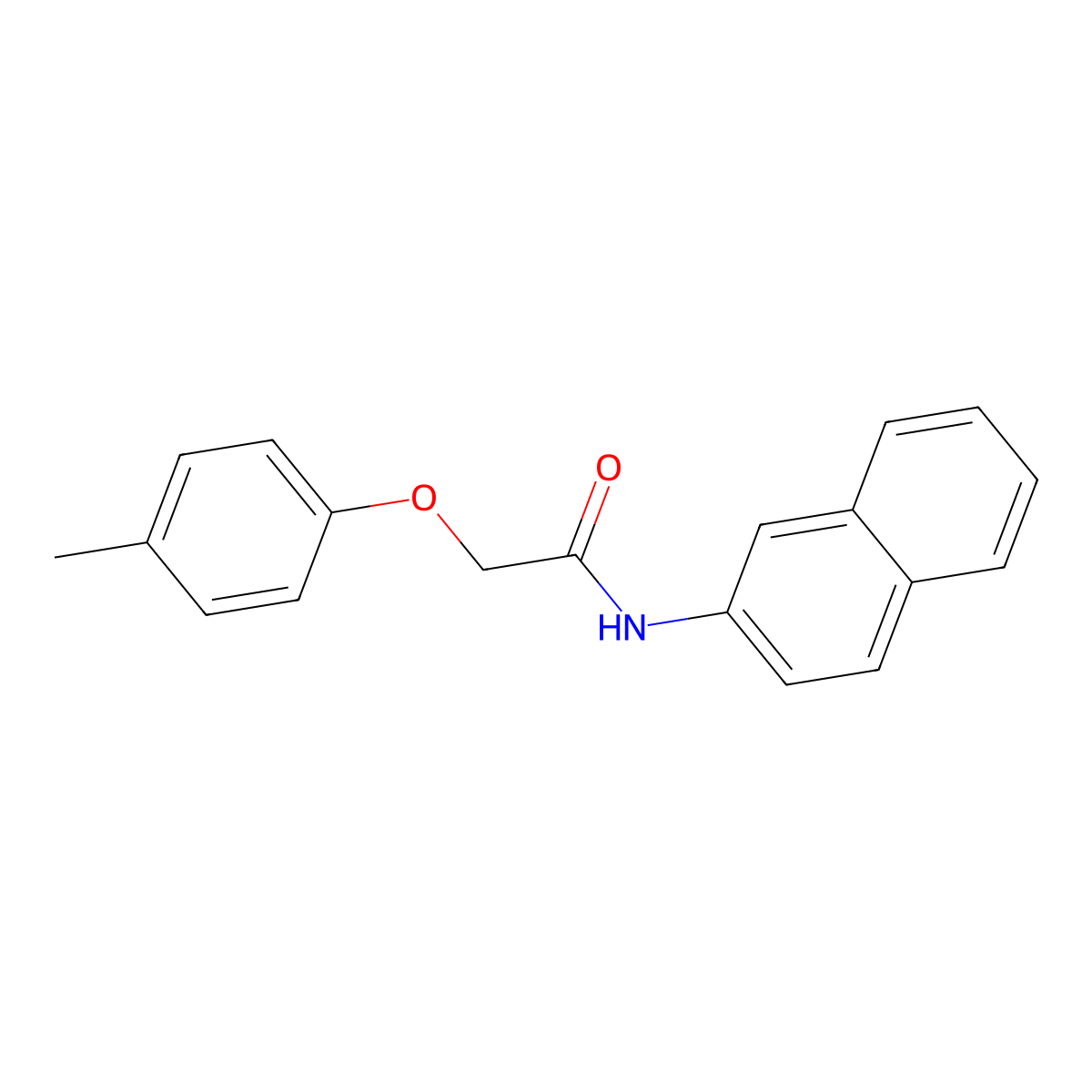 2-(4-methylphenoxy)-N-naphthalen-2-ylacetamide molecular structure, CAS 168703-33-1