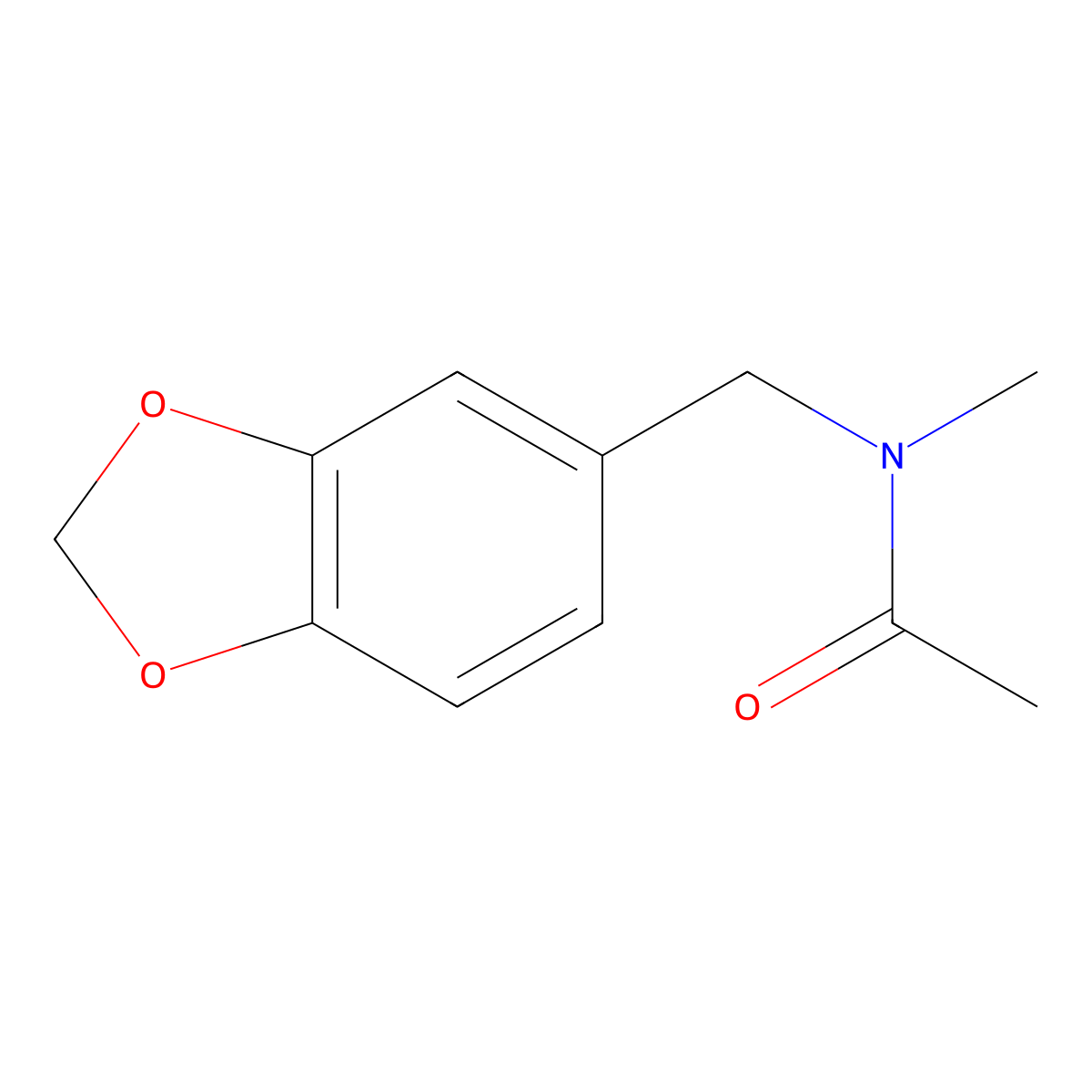 N-((1,3-dioxaindan-5-yl)methyl)-N-methylacetamide molecular structure, CAS 168705-70-2