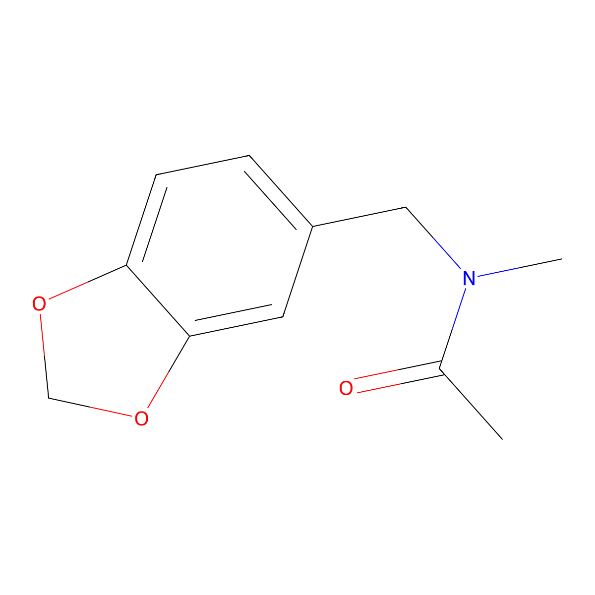 N-((1,3-dioxaindan-5-yl)methyl)-N-methylacetamide molecular structure, CAS 168705-70-2