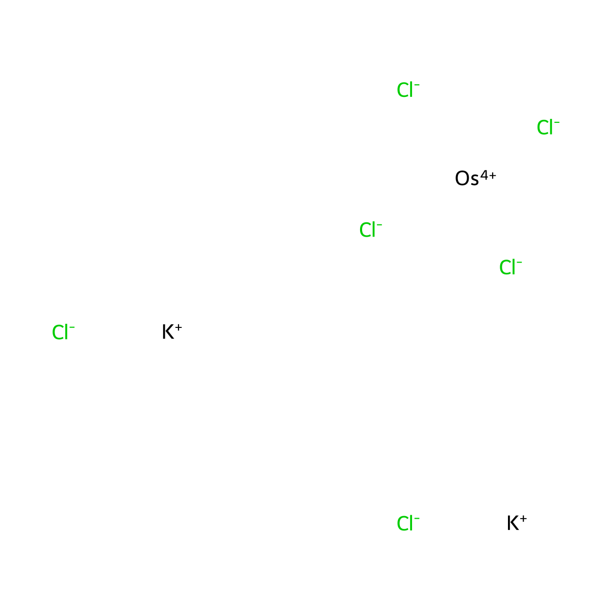 Dipotassium hexachloroosmate molecular structure, CAS 16871-60-6