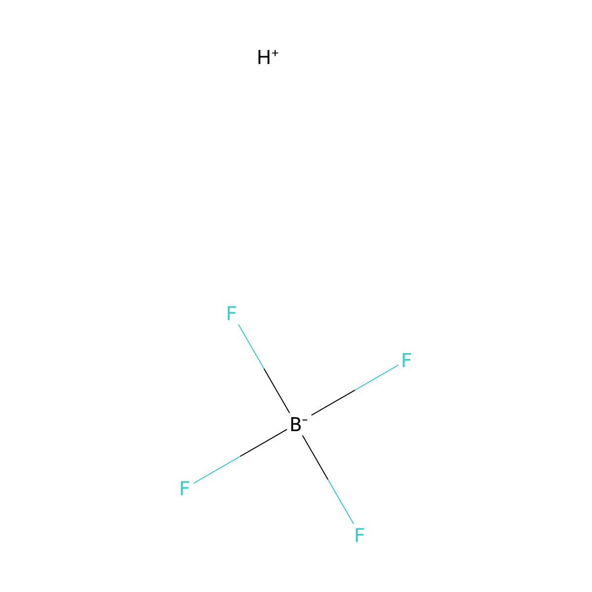 Tetrafluoroboric acid molecular structure, CAS 16872-11-0