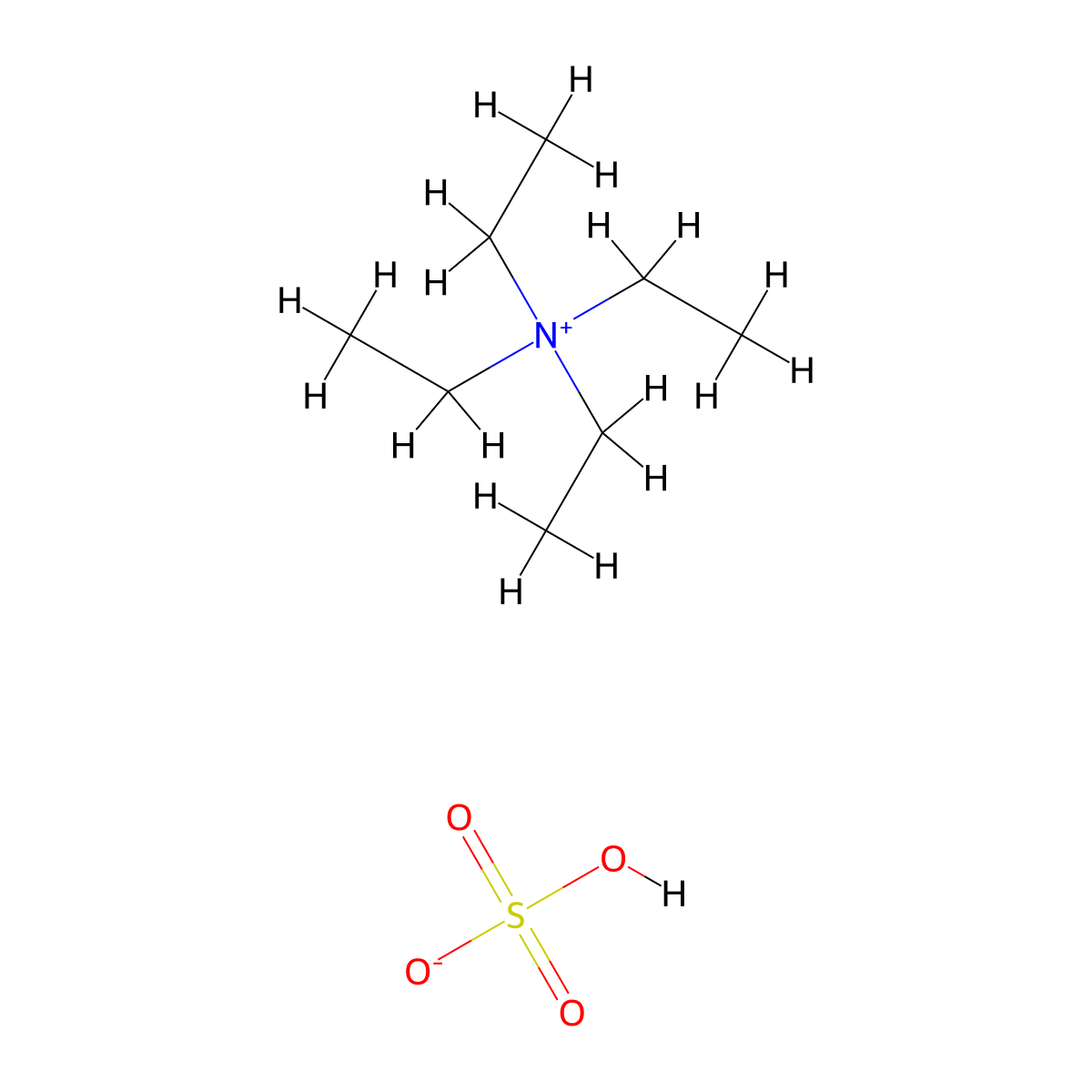 Tetraethylammonium hydrogen sulphate molecular structure, CAS 16873-13-5