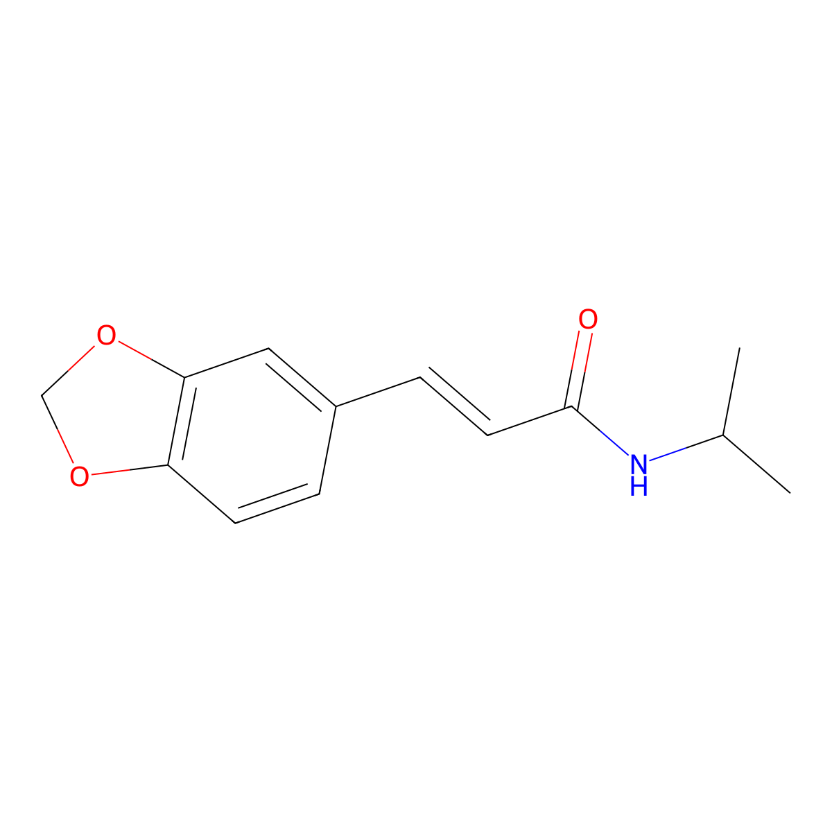 2-Propenamide, 3-(1,3-benzodioxol-5-yl)-N-(1-methylethyl)- molecular structure, CAS 16873-87-3
