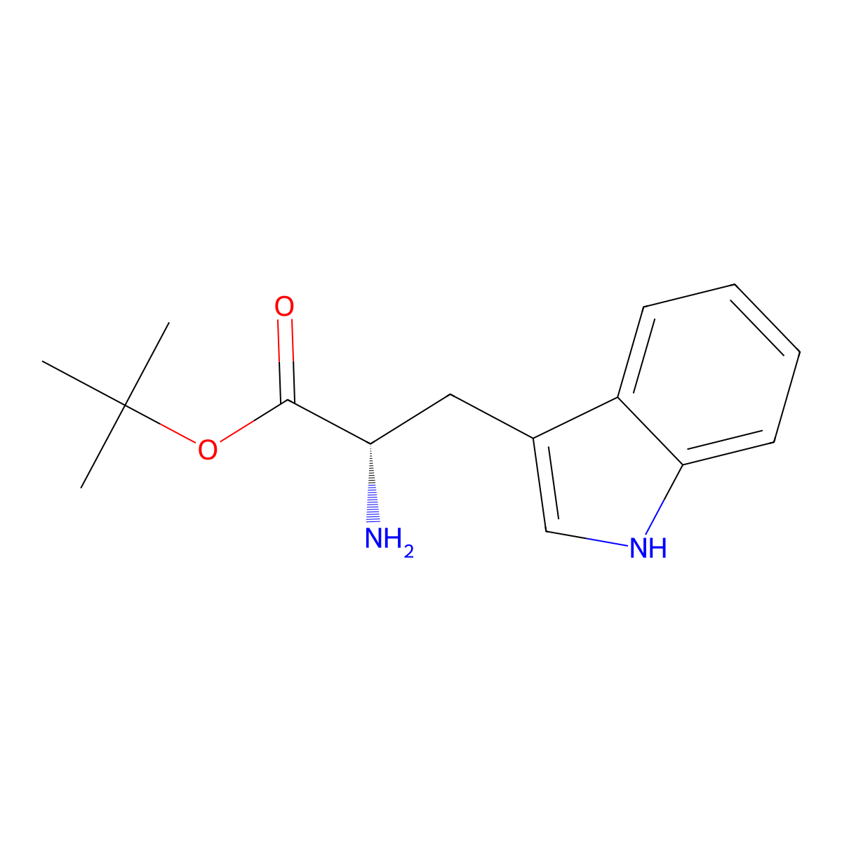 (S)-tert-Butyl 2-amino-3-(1H-indol-3-yl)propanoate molecular structure, CAS 16874-09-2
