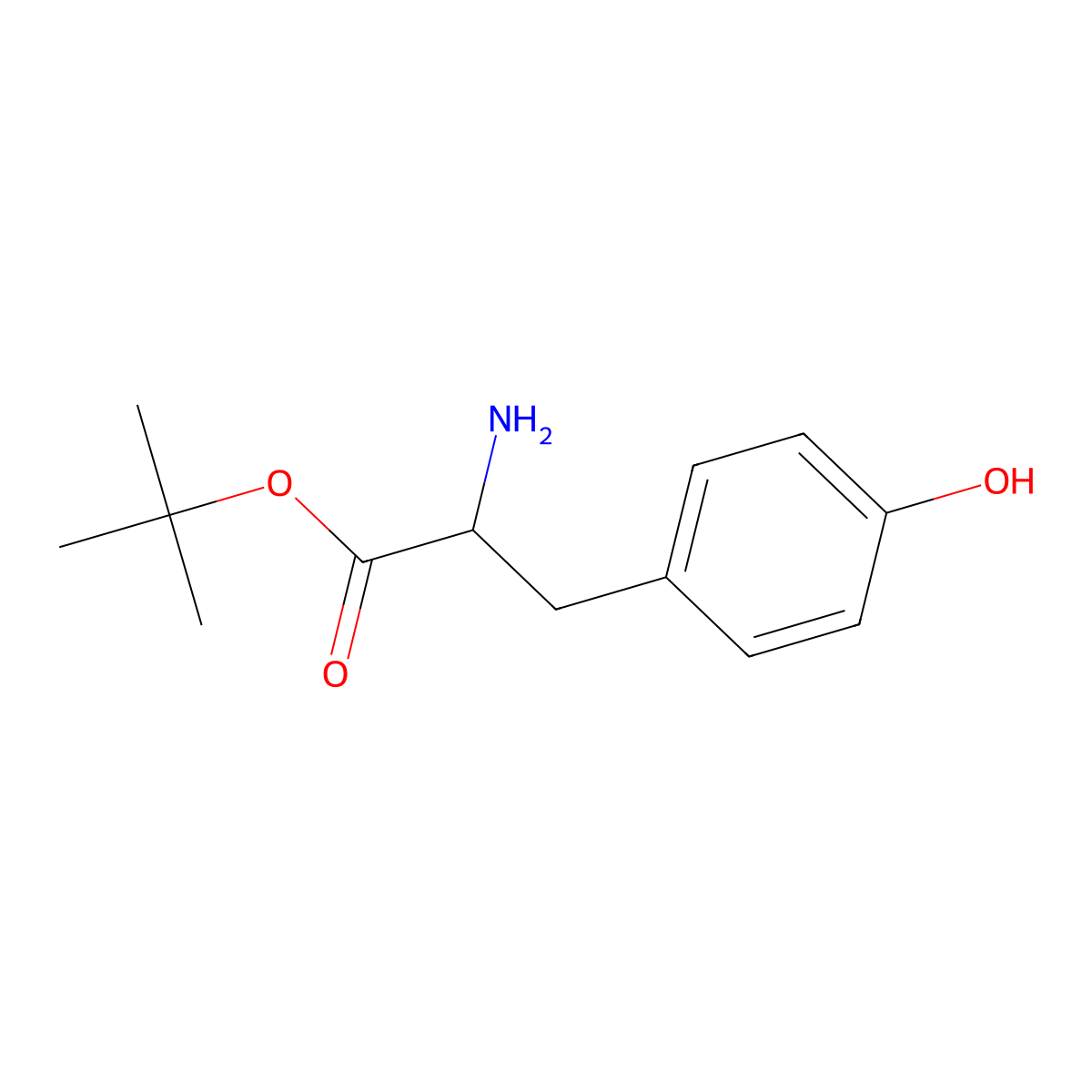 L-Tyrosine 1,1-dimethylethyl ester molecular structure, CAS 16874-12-7