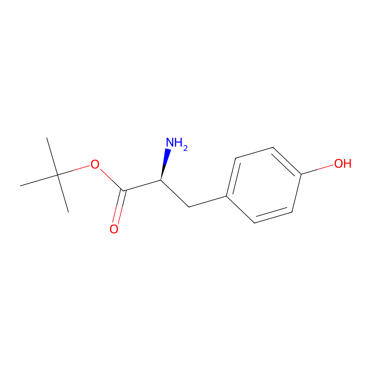 L-Tyrosine 1,1-dimethylethyl ester molecular structure, CAS 16874-12-7
