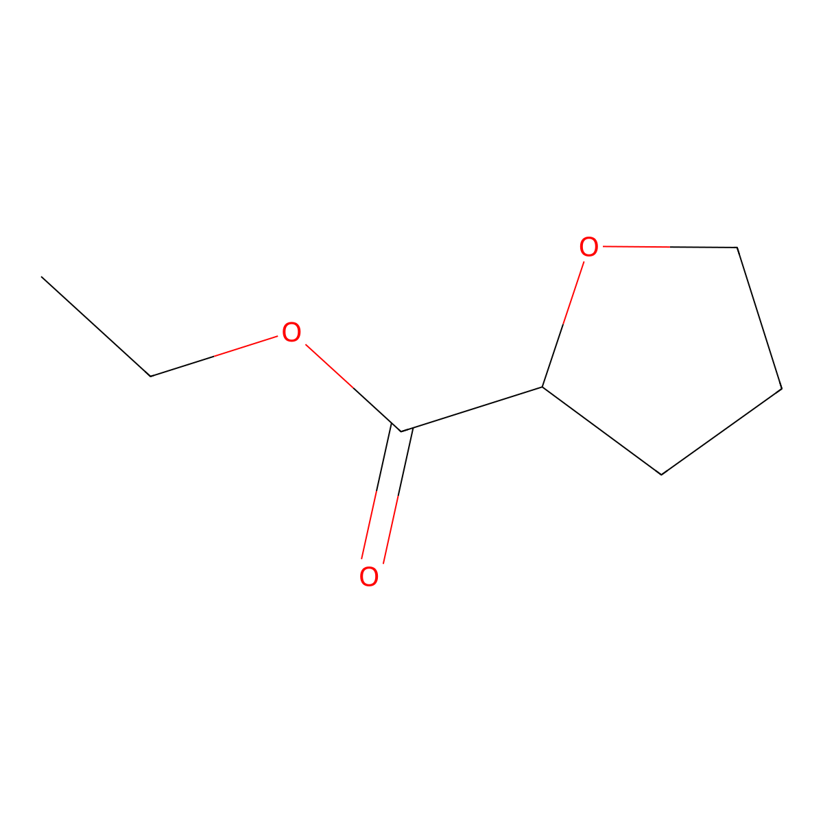 2-Furancarboxylic acid, tetrahydro-, ethyl ester molecular structure, CAS 16874-34-3