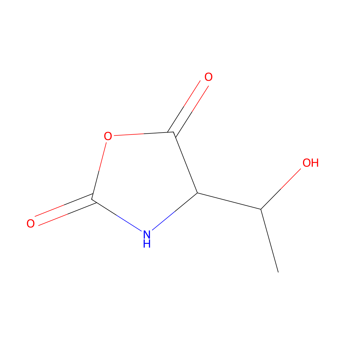 (R*,S*)-4-(1-Hydroxyethyl)oxazolidine-2,5-dione molecular structure, CAS 16874-73-0