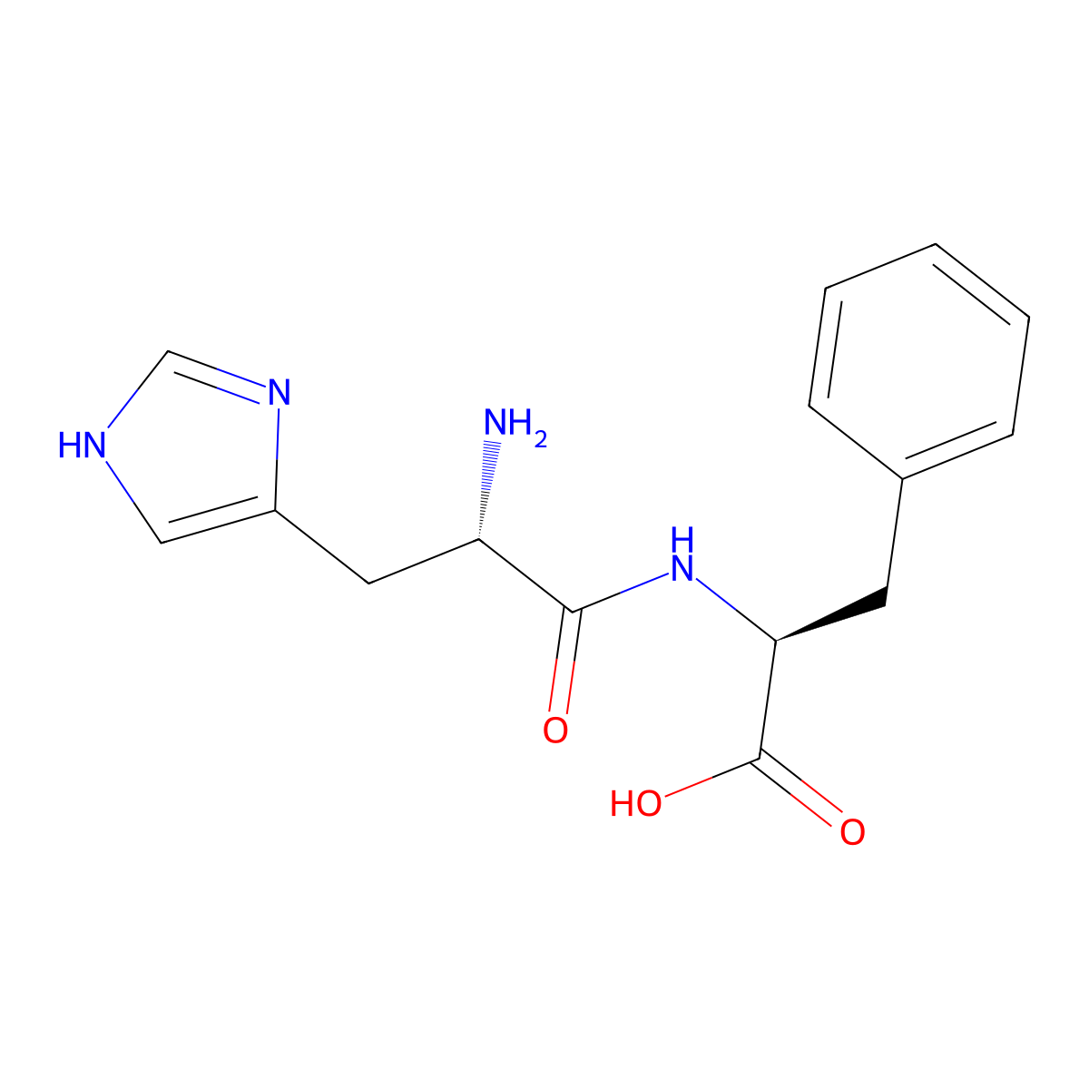 Histidylphenylalanine molecular structure, CAS 16874-81-0