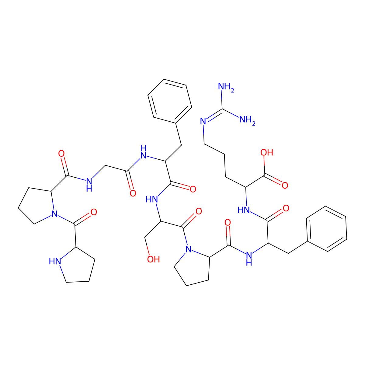 2-9-Bradykinin molecular structure, CAS 16875-11-9