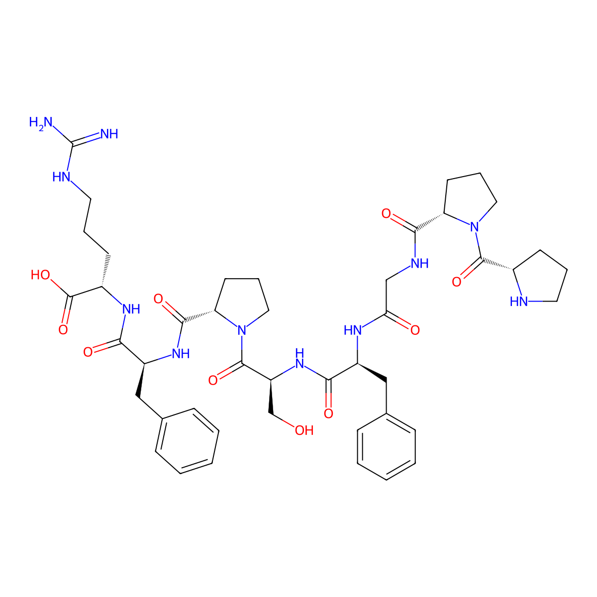 2-9-Bradykinin molecular structure, CAS 16875-11-9