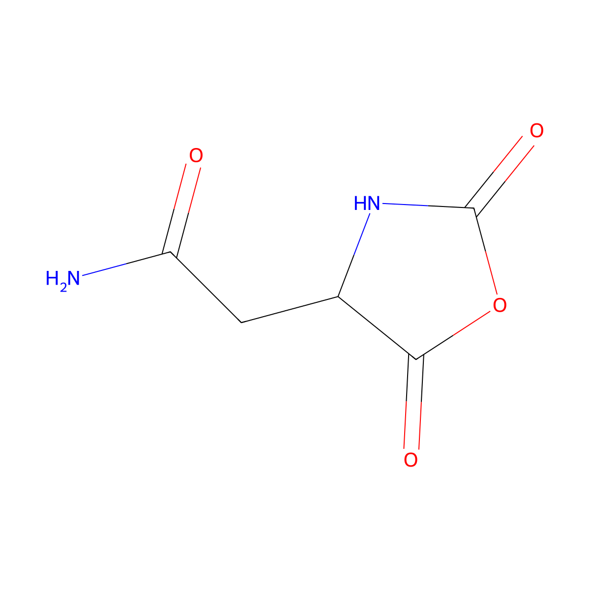 2,5-Dioxooxazolidine-4-acetamide molecular structure, CAS 16875-31-3