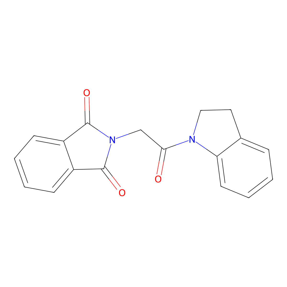 2-[2-(2,3-dihydro-1H-indol-1-yl)-2-oxoethyl]-1H-isoindole-1,3(2H)-dione molecular structure, CAS 16875-66-4