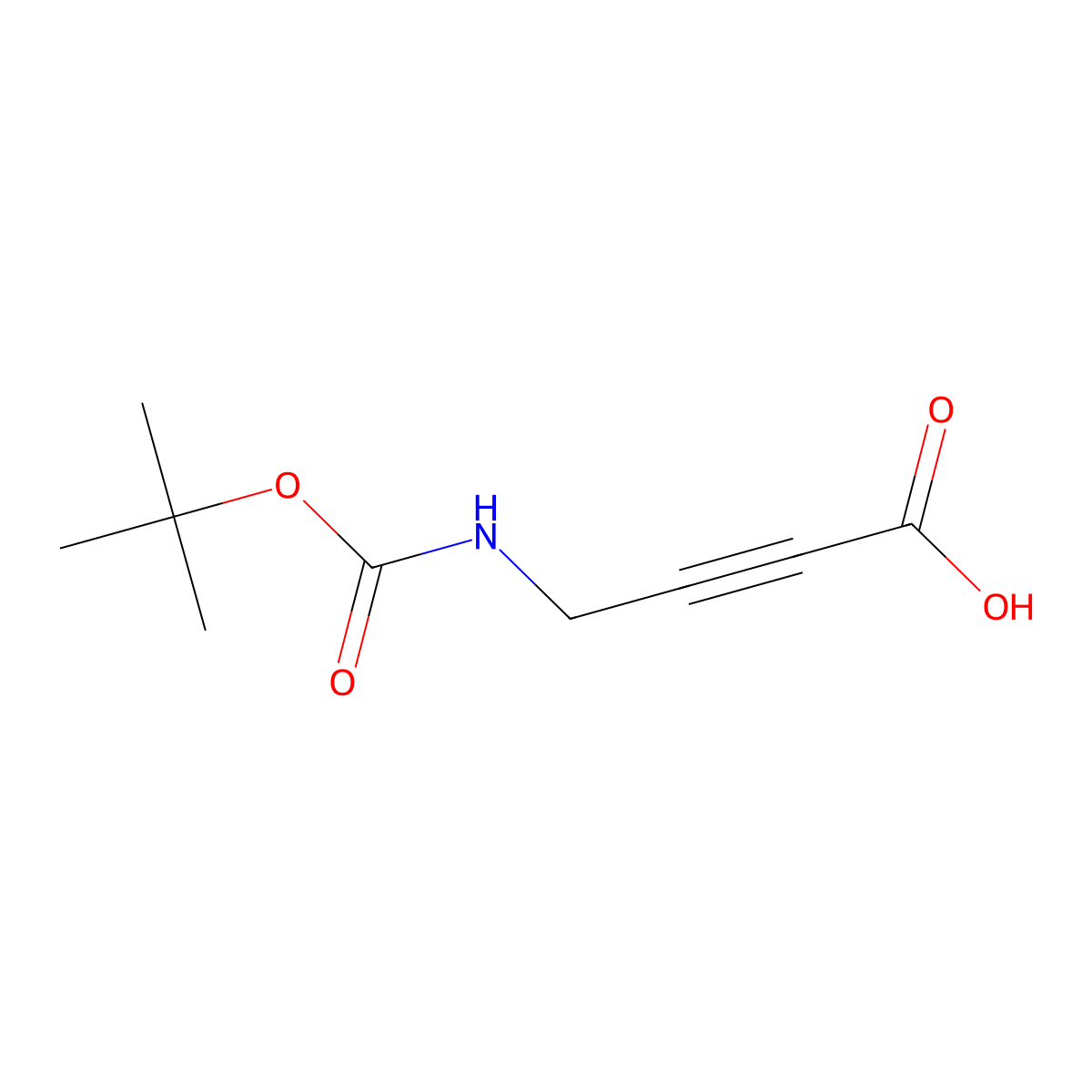 4-((tert-Butoxycarbonyl)amino)but-2-ynoic acid molecular structure, CAS 168762-94-5
