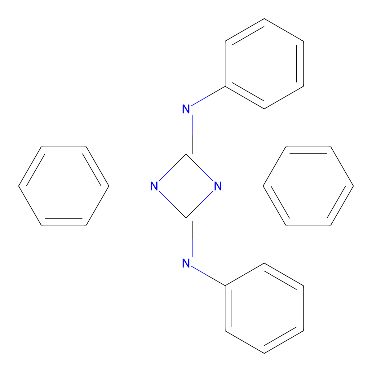 Benzenamine, N,N'-(1,3-diphenyl-1,3-diazetidine-2,4-diylidene)bis- molecular structure, CAS 16877-21-7