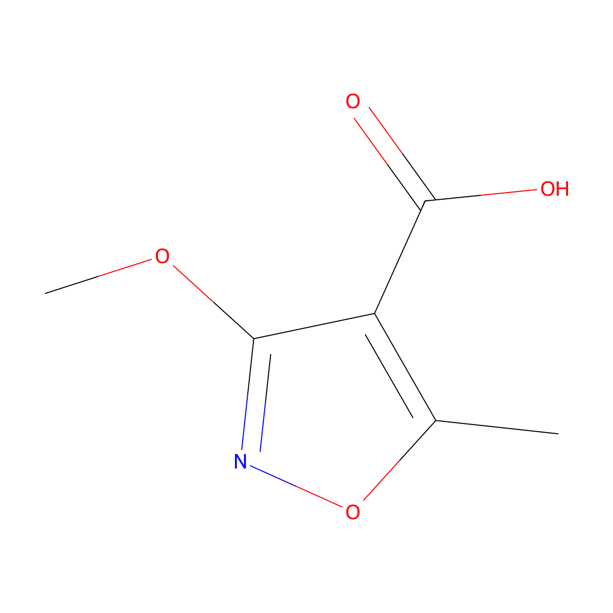 3-Methoxy-5-methyl-1,2-oxazole-4-carboxylic acid molecular structure, CAS 16877-56-8