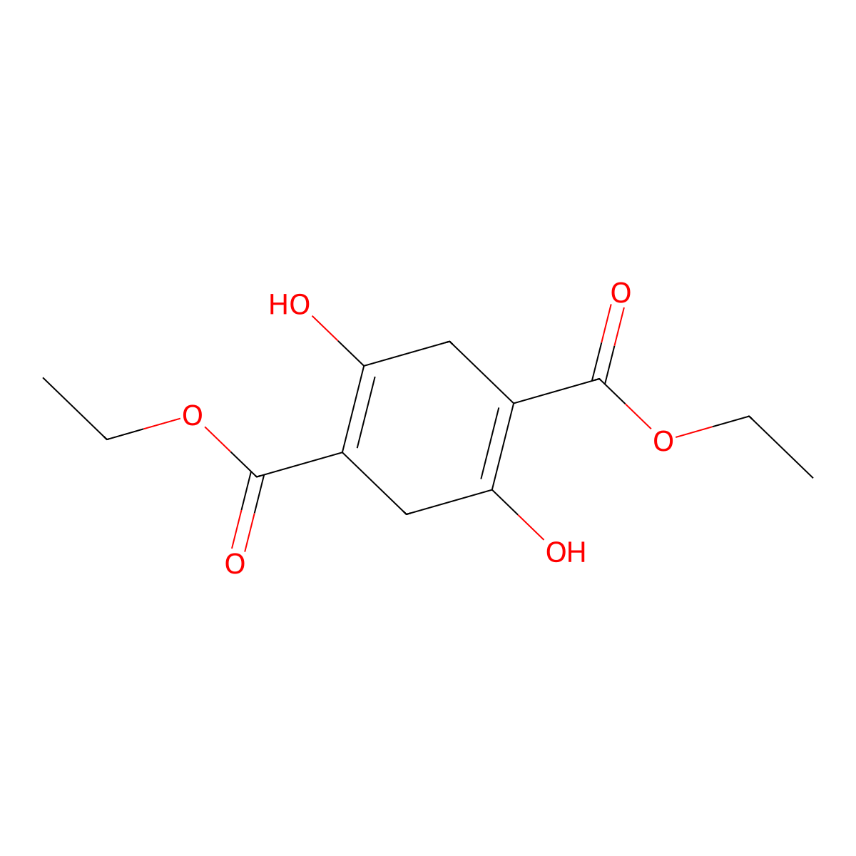 Diethyl 2,5-dihydroxycyclohexa-1,4-diene-1,4-dicarboxylate molecular structure, CAS 16877-79-5