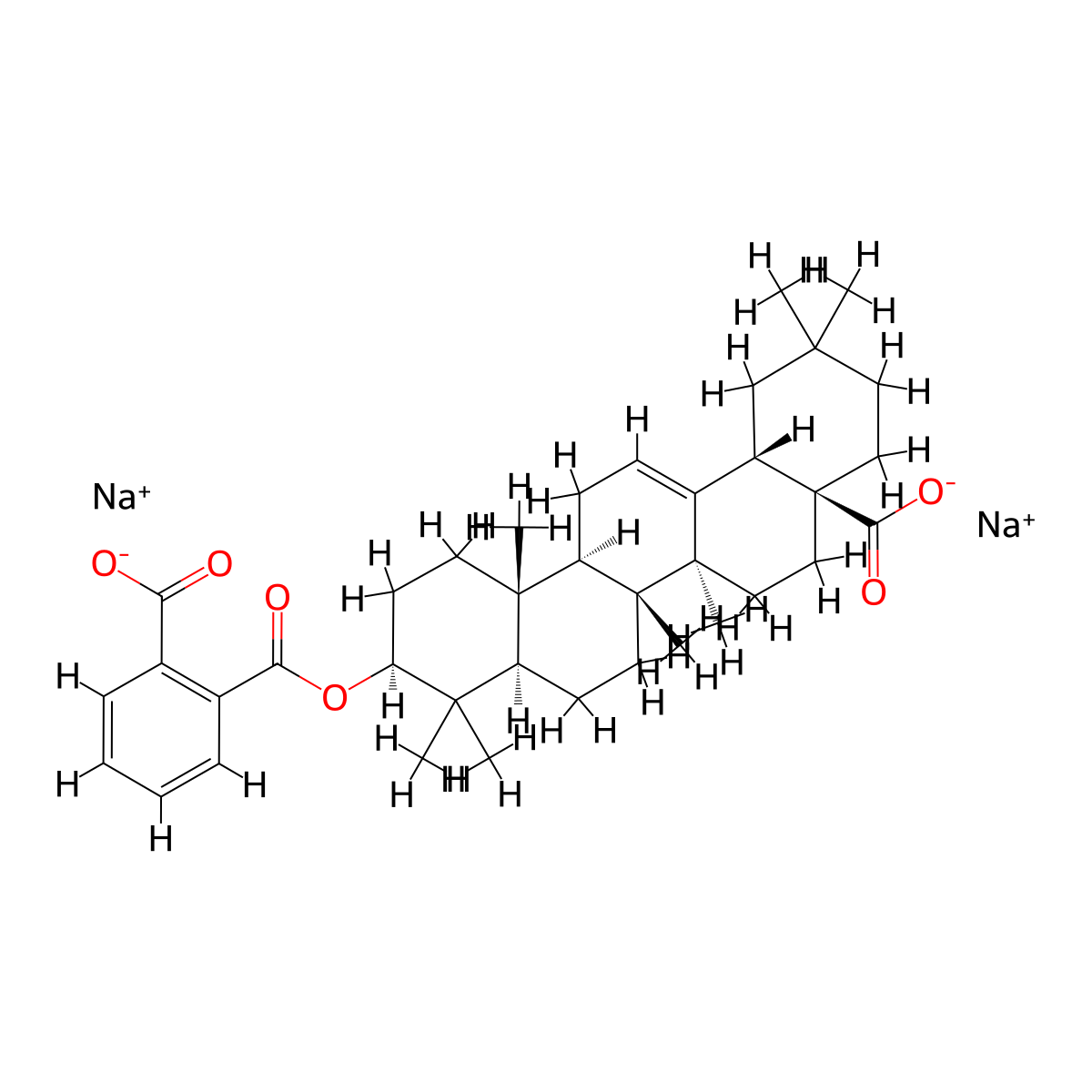Oleanolic acid hemiphthalate disodium salt molecular structure, CAS 168770-31-8