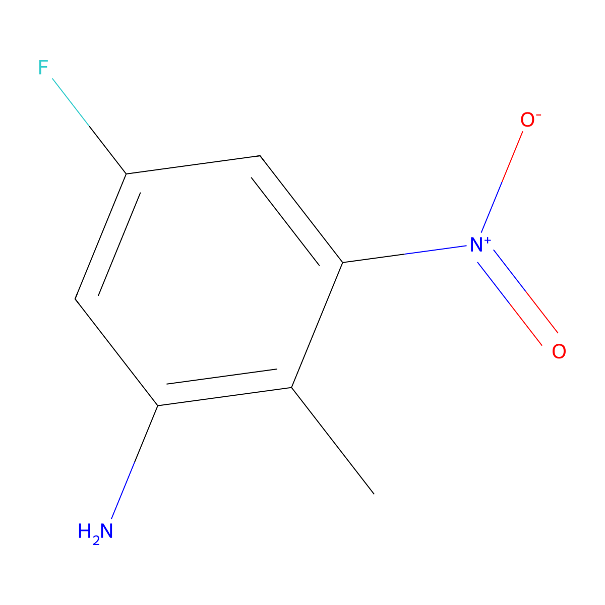 5-Fluoro-2-methyl-3-nitroaniline molecular structure, CAS 168770-44-3