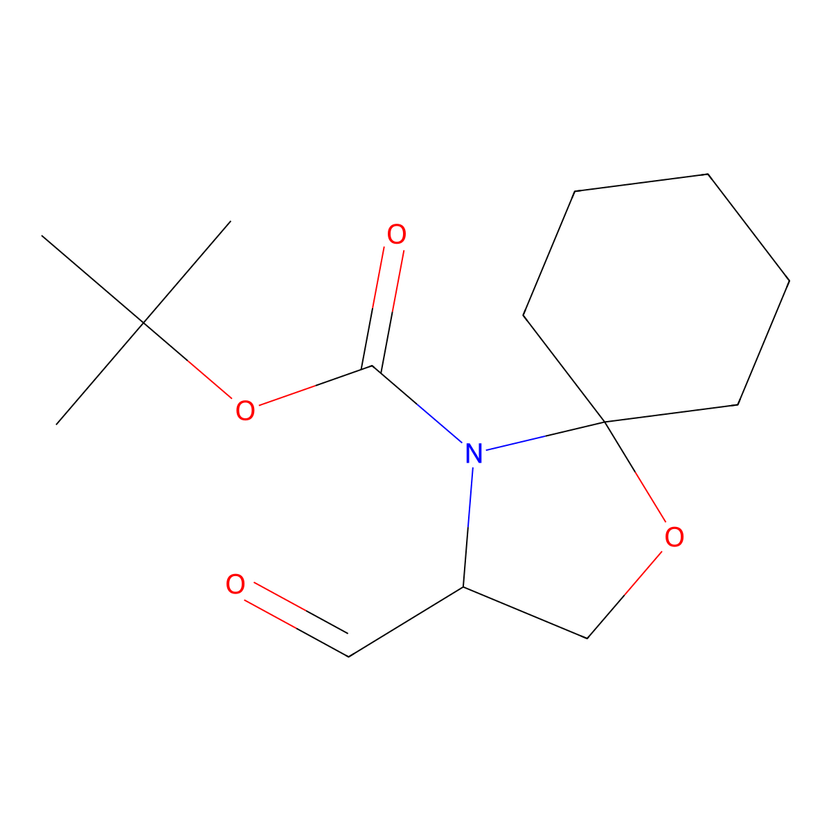 (S)-tert-Butyl 3-formyl-1-oxa-4-azaspiro[4.5]decane-4-carboxylate molecular structure, CAS 168772-32-5
