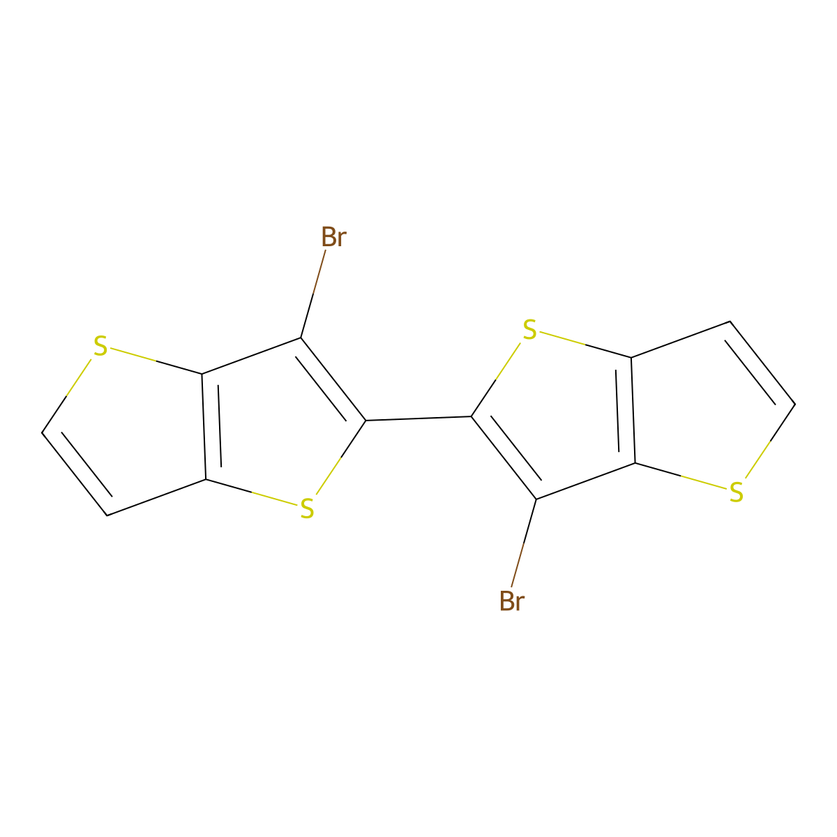 3,3'-Dibromo-2,2'-bithieno[3,2-b]thiophene molecular structure, CAS 1687726-45-9