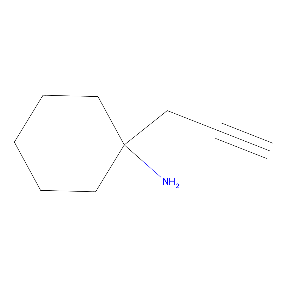1-(Prop-2-yn-1-yl)cyclohexan-1-amine molecular structure, CAS 1687750-39-5