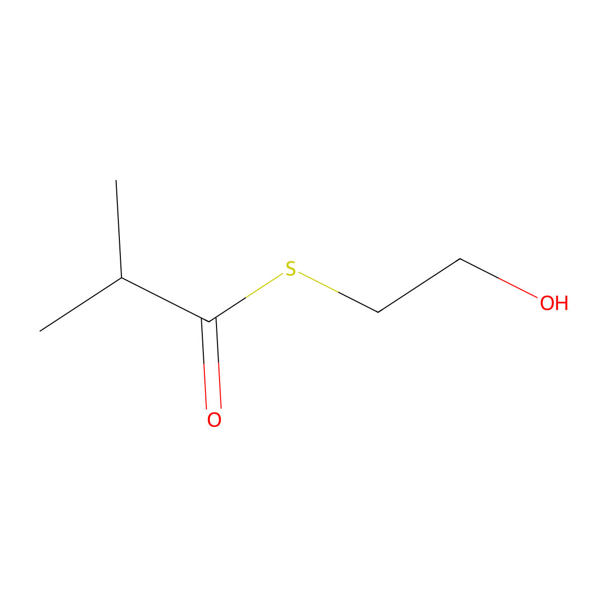 1-((2-Hydroxyethyl)sulfanyl)-2-methylpropan-1-one molecular structure, CAS 168777-47-7